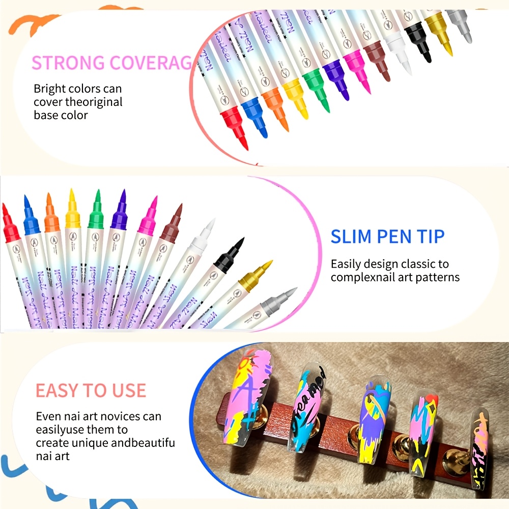 12 Colors Nail Art Pen Set 24  - Copic Marker Sketch 评论和价格