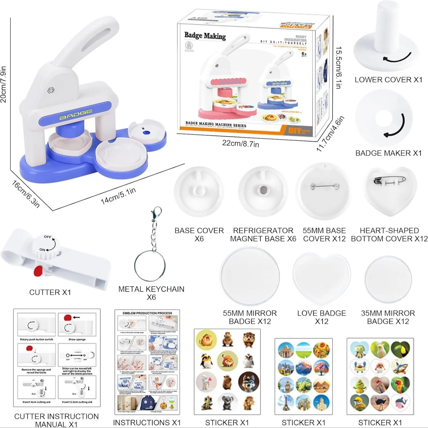 DIY Badge Making Machine, Butt - Button Badge Blank 评论和价格